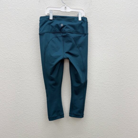 Athleta Accelerate Crop Teal Leggings Athletic Pants 566734-01 Womens size XXS - Picture 1 of 7